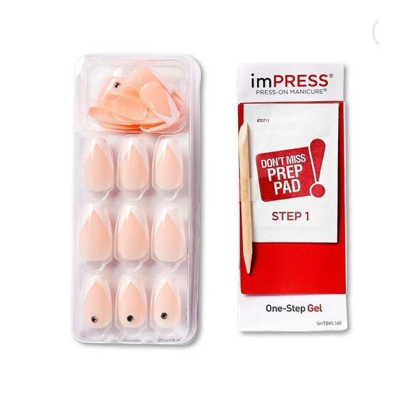 New in packaging Kiss imPRESS Medium Press-On Manicure Nails, So French - Picture 4 of 7